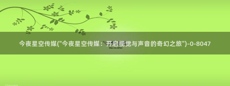 星空传媒黄版：今夜星空传媒(\